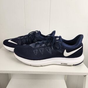 Nike Quest Low Mens 8.5 Navy White Running Sneakers Tennis Shoes Lace-Up Knit